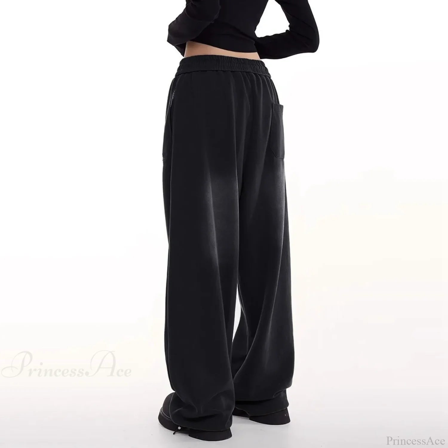 Retro Green Gradient Wide Leg Pants