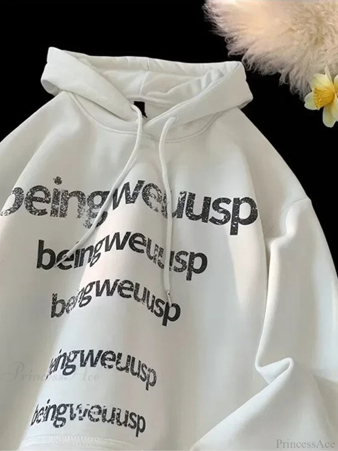 Retro Harajuku Letter Design Oversized Hoodie WHITE / M(40-45KG)