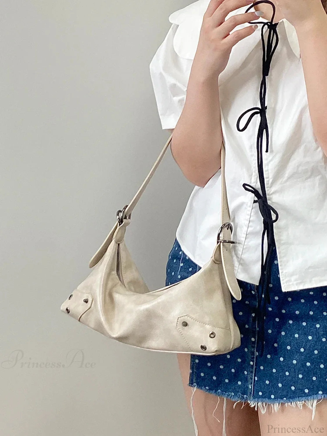 Retro PU Leather Y2K Shoulder Bag Beige shoulder-250126