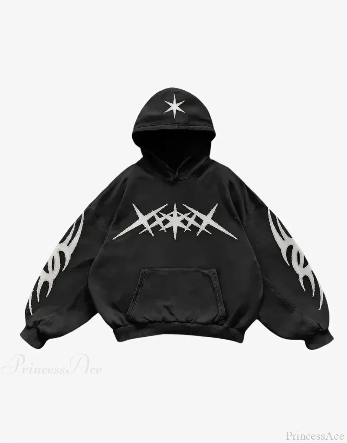 Retro Punk Fall Hoodie black 7 / S