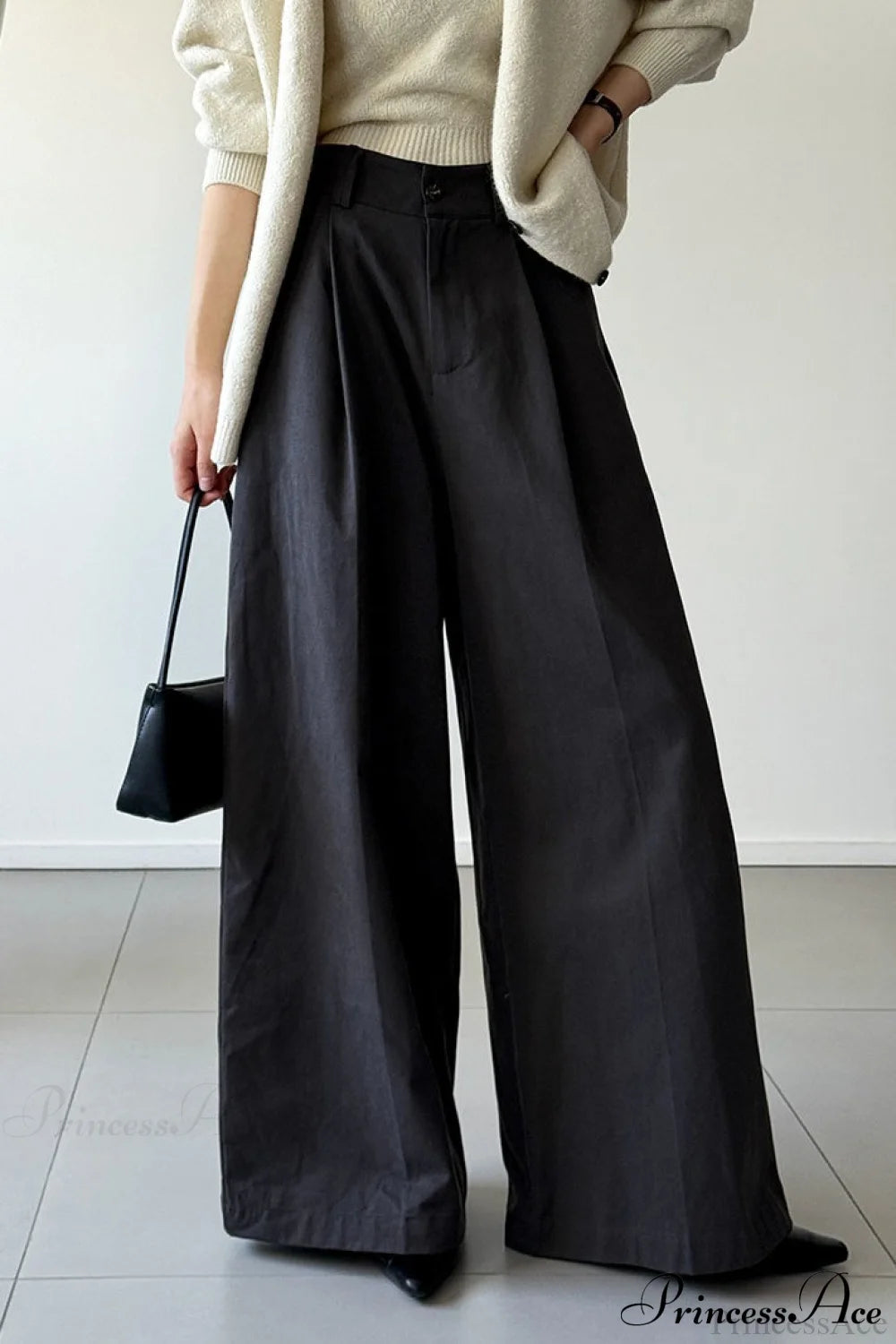 Retro Relaxed High-Waisted Wide-Leg Pants