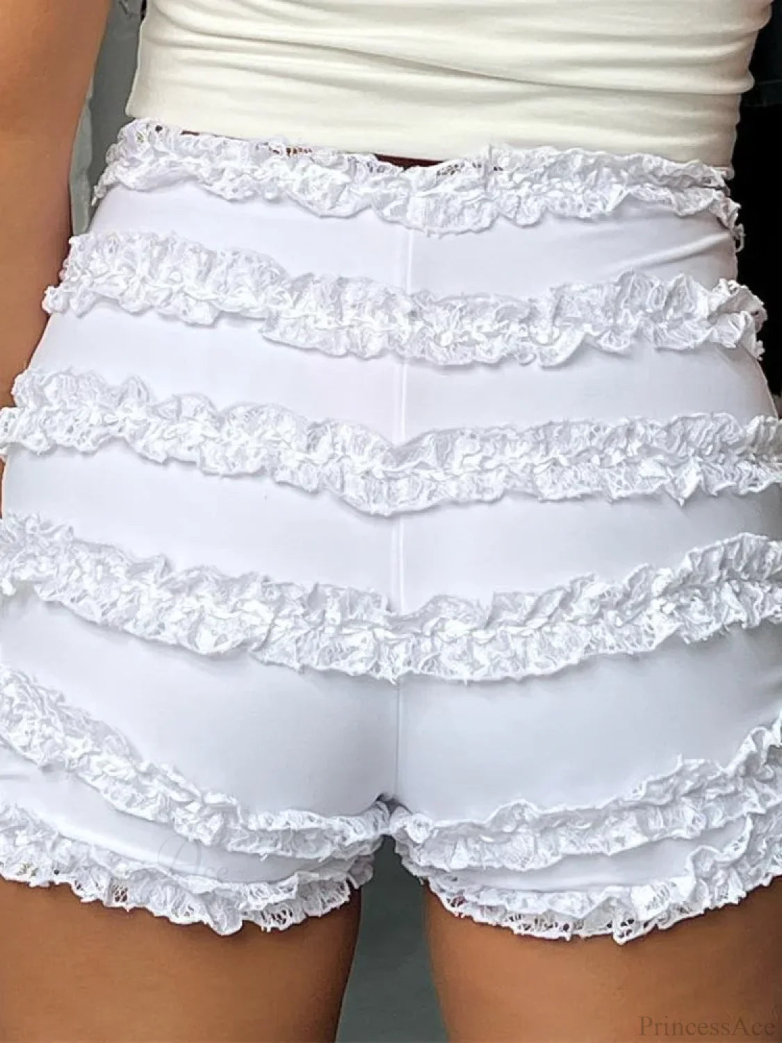 Retro Ruffled High Waist Short short-250223
