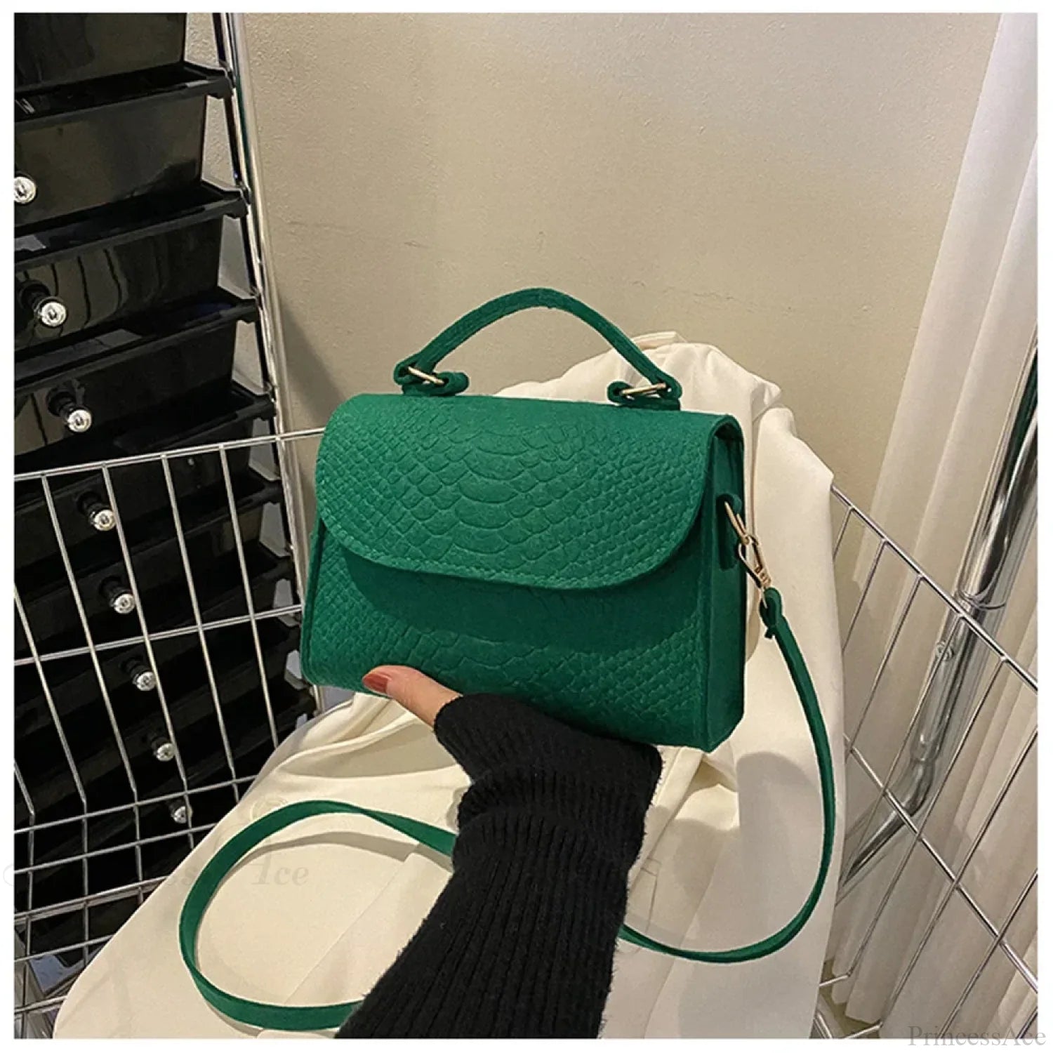 Retro Square Designer Luxury Crossbody Green crossbody-250126