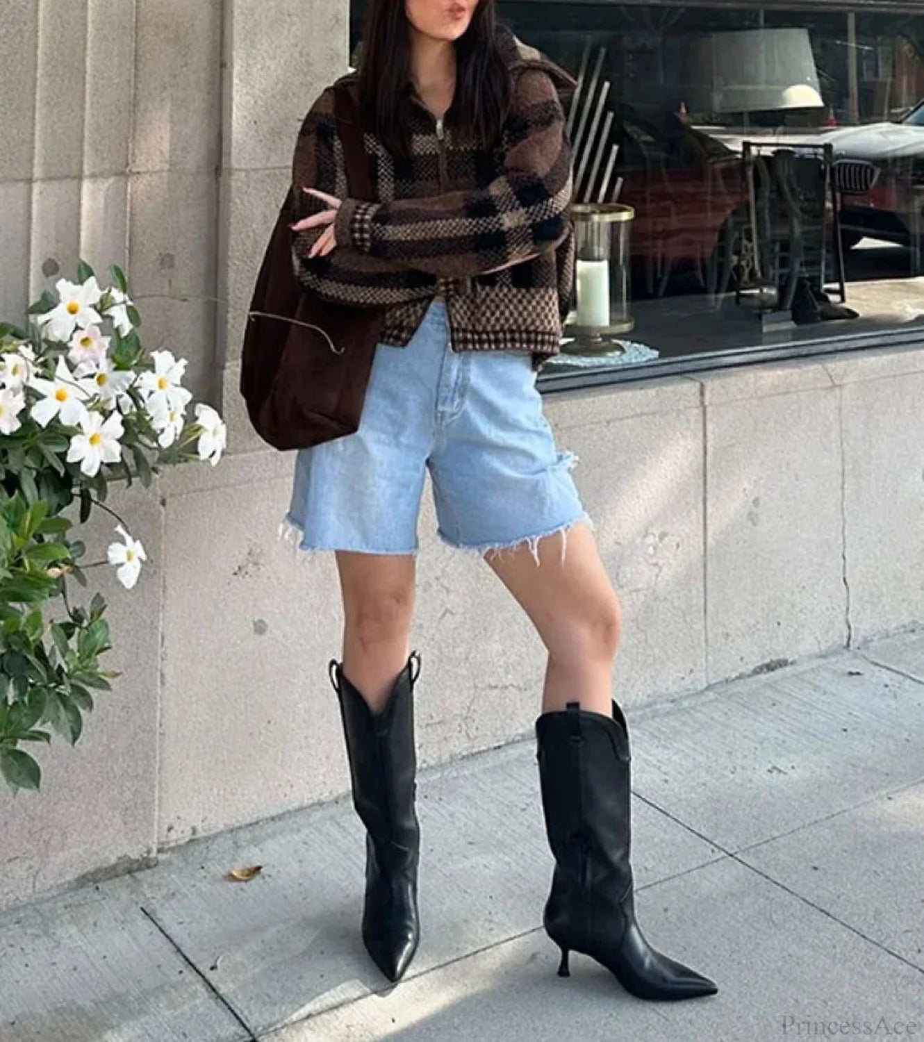 Retro Zipper Loose Long Sleeve Knit Cardigan cardiagn-250126