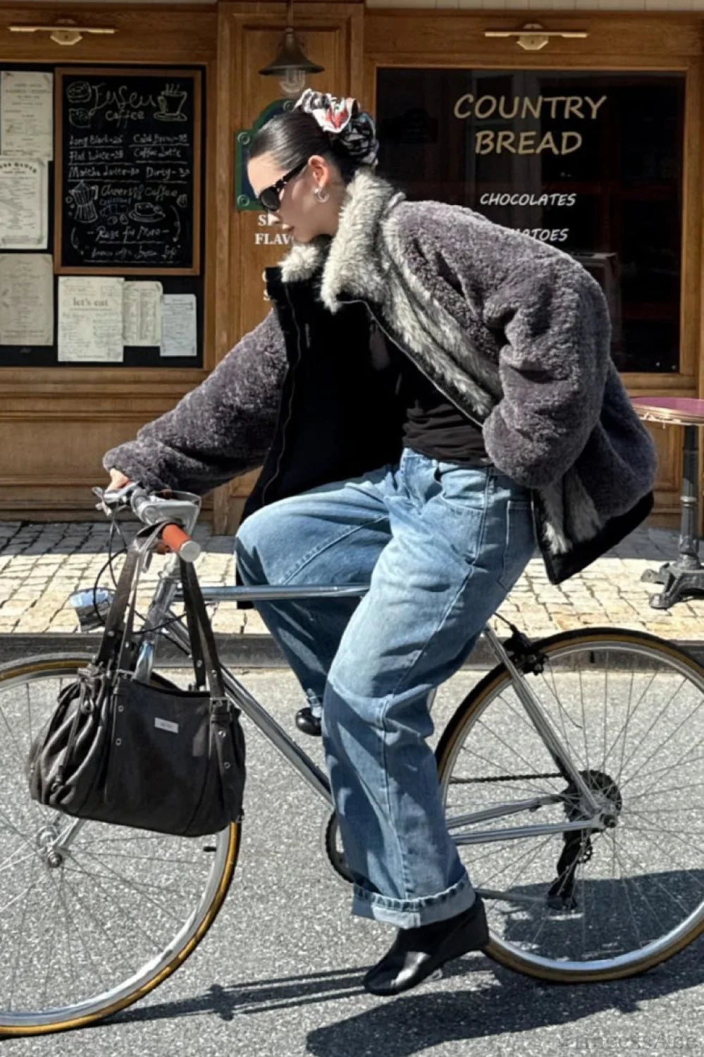 Reversible Patchwork Color Block Fleece Coat