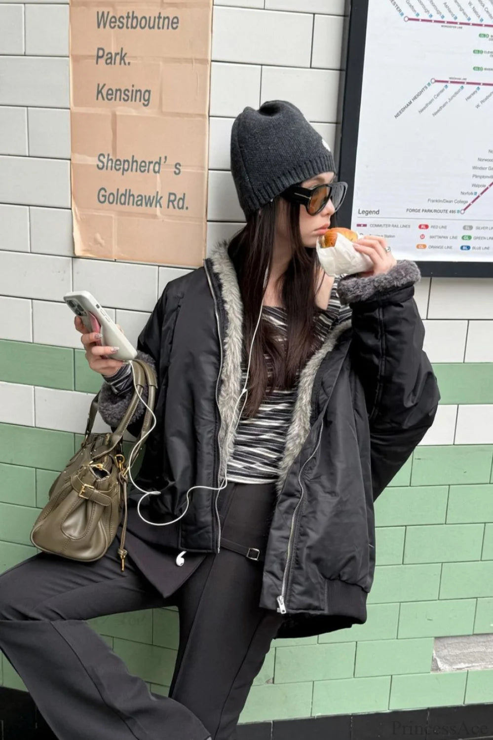 Reversible Patchwork Color Block Fleece Coat