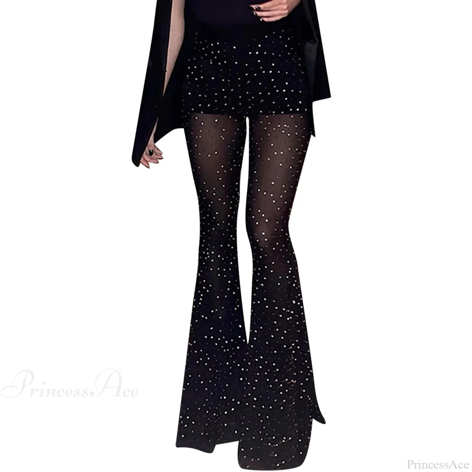 Rhinestone Bootcut Streetwear Pants