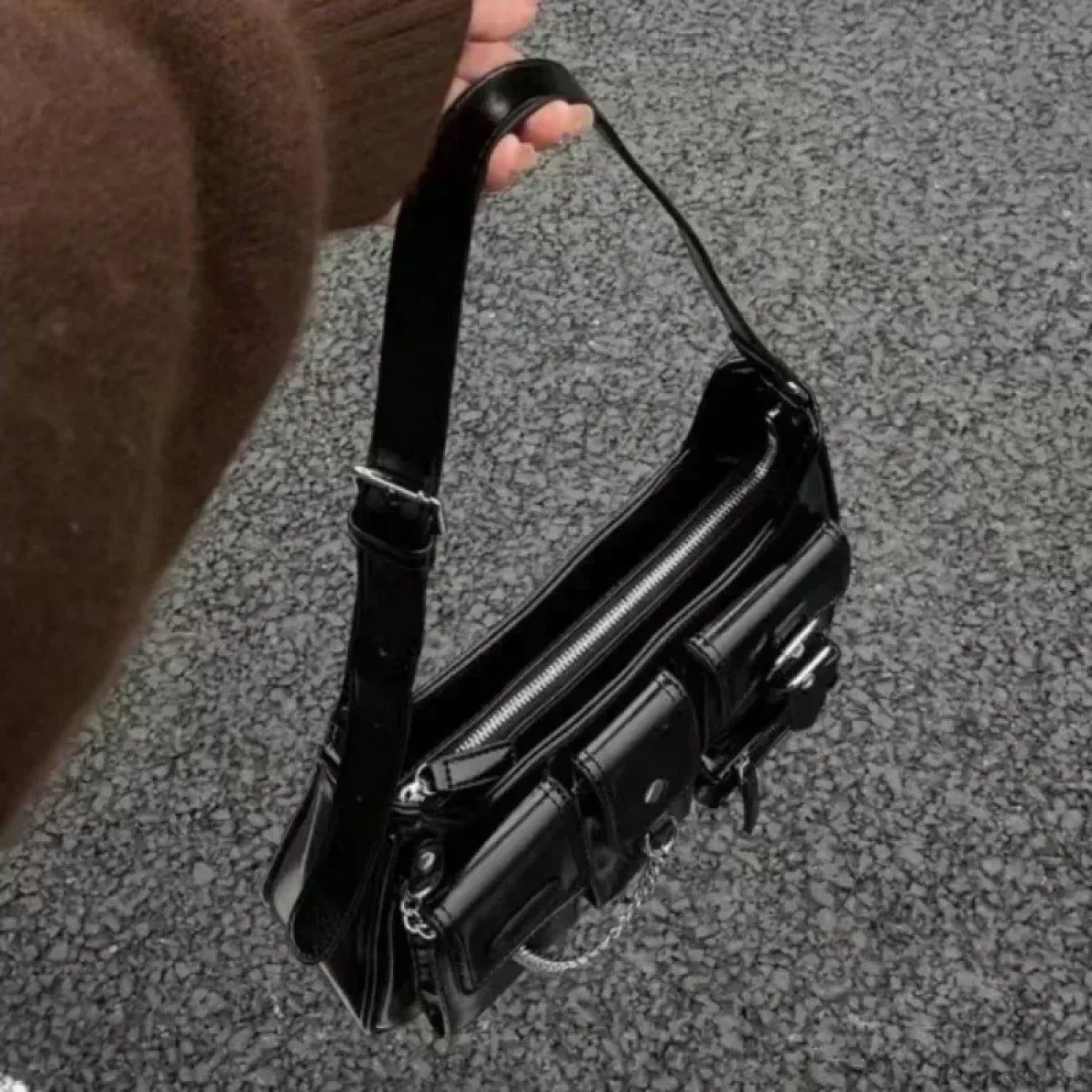 Richme Punk Chain Crossbody Shoulder Bag shoulder-250126