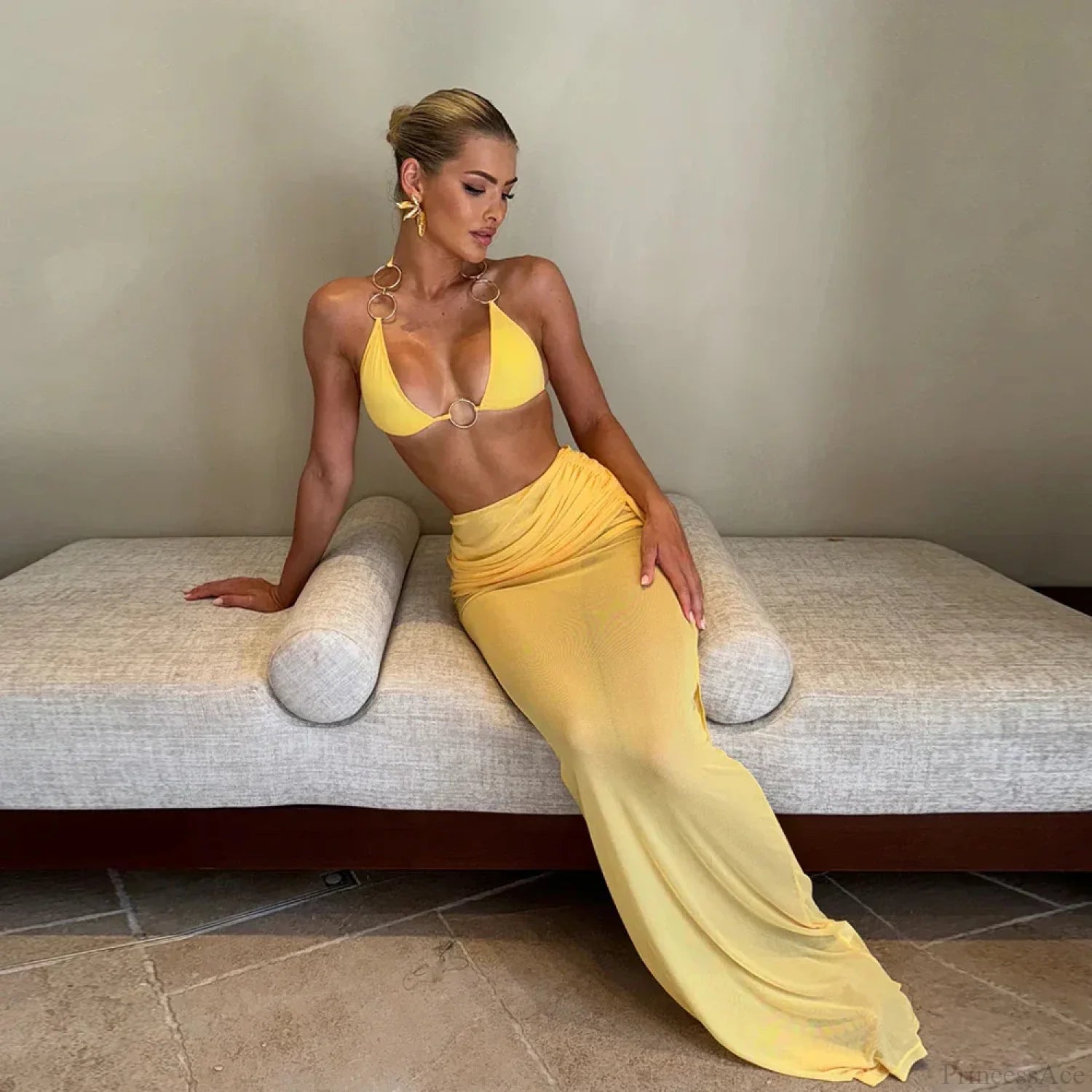 Ring Long Sleeve Three Piece Swimsuit