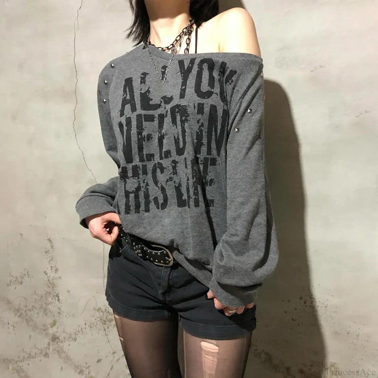 Rivet Hoodie Knit Top