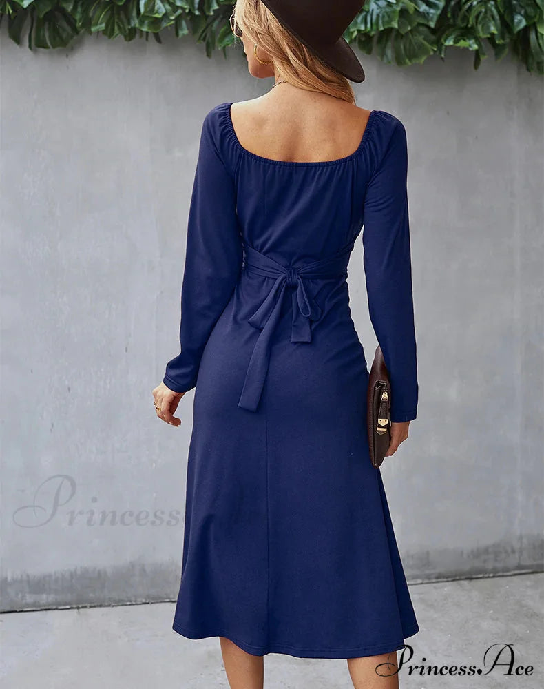 Romantic Dress - Solid Color Bottoming M / Red