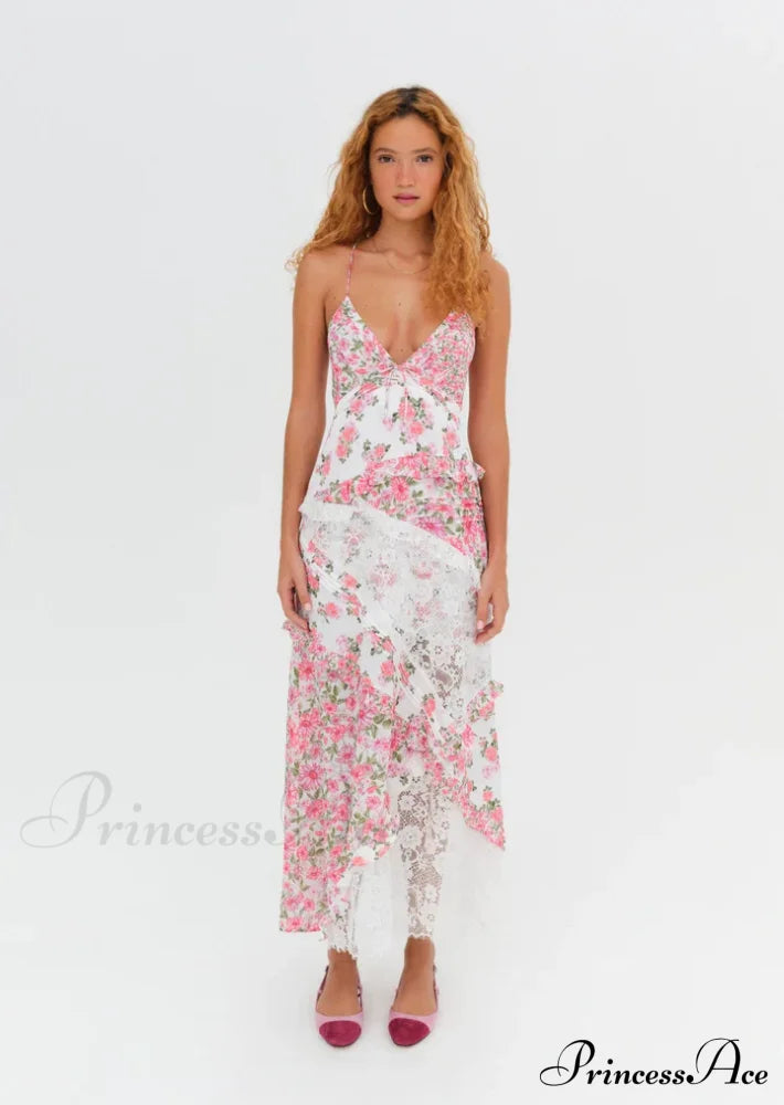Rosalyn Maxi Stylish Dress In Pink 4 Days / S