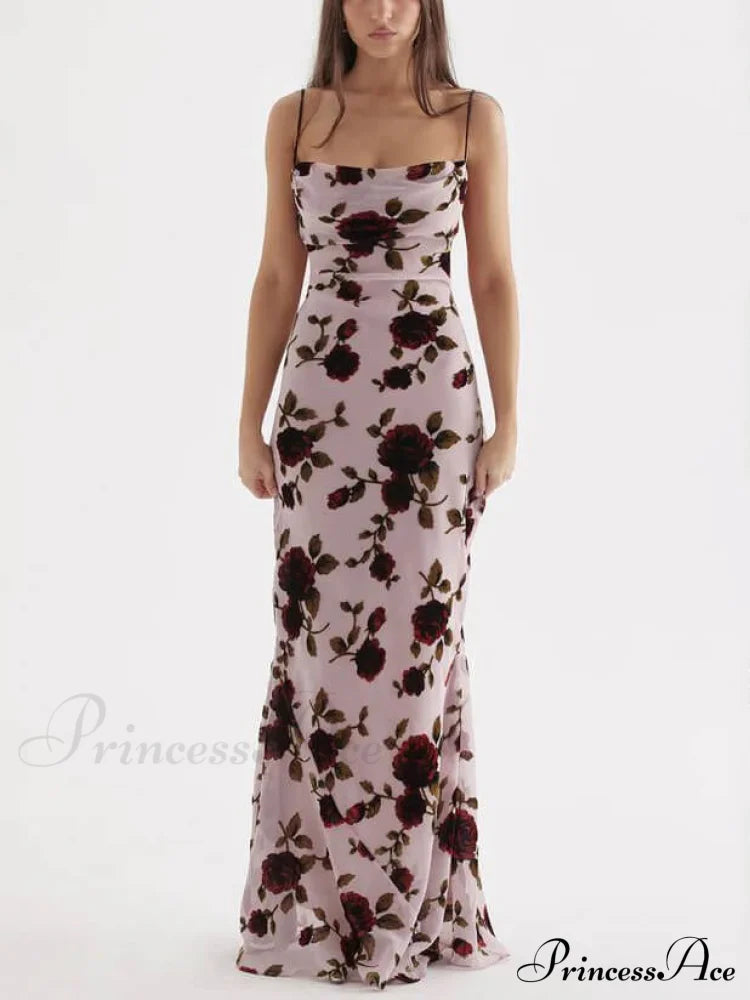 Rose Backless Stylish Maxi Dress Dresses
