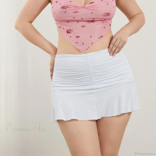 Ruched Sweet Wave Pleated Skirt WHITE / S skirts-250223
