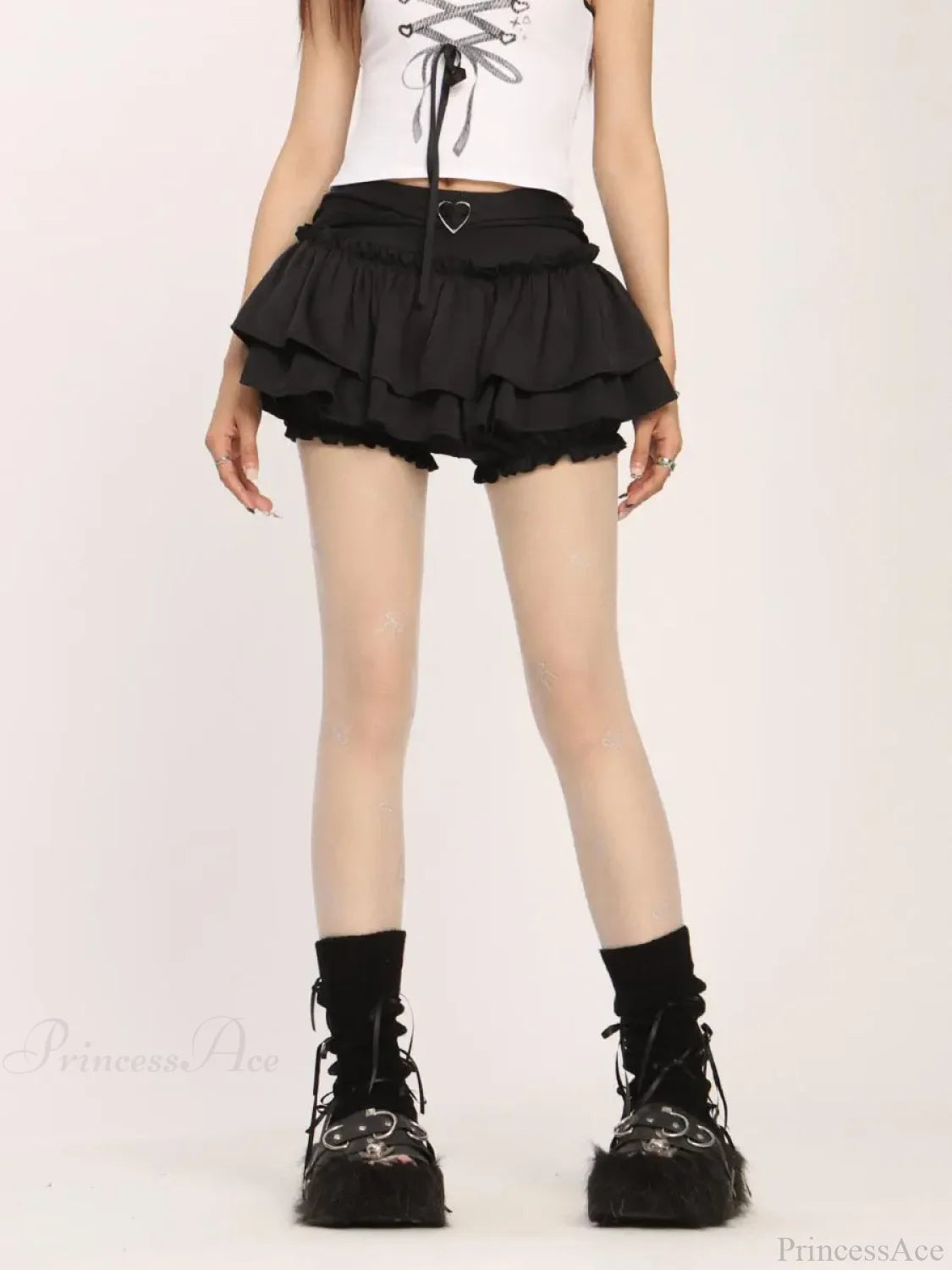 Ruffle Slim Cake Layer Skirt skirts-250223