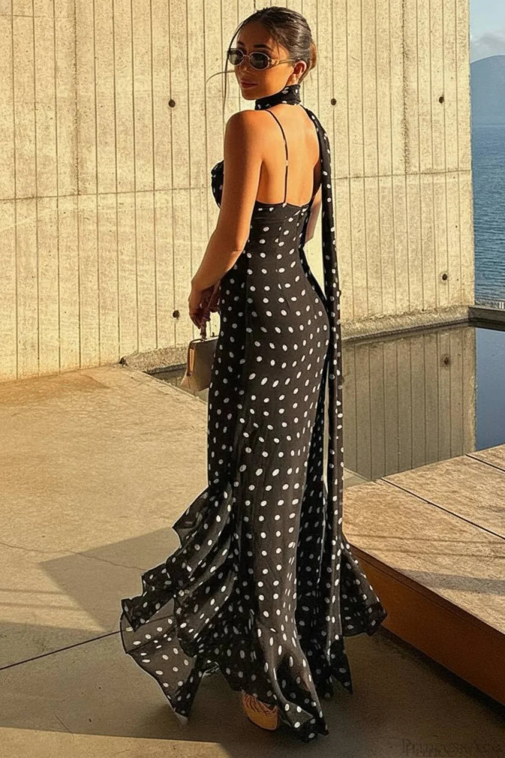 Ruffled Spaghetti Strap Maxi Dress