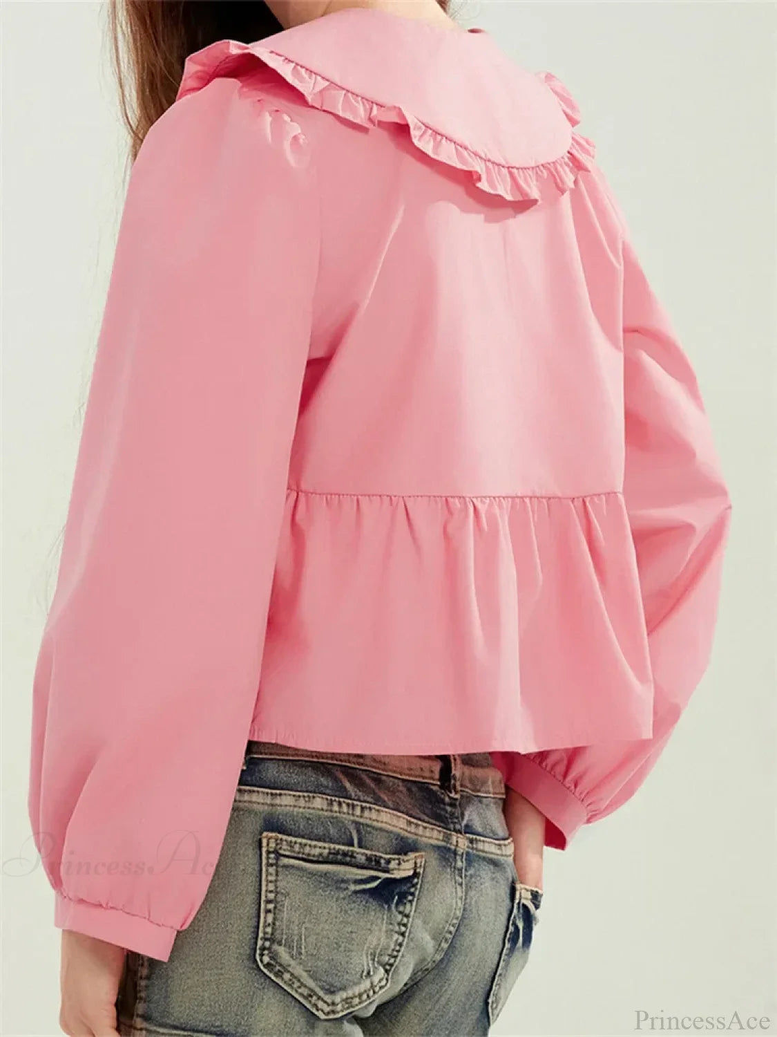 Ruffled Turn-Down Neck Tie-Up Blouse blouse-250223