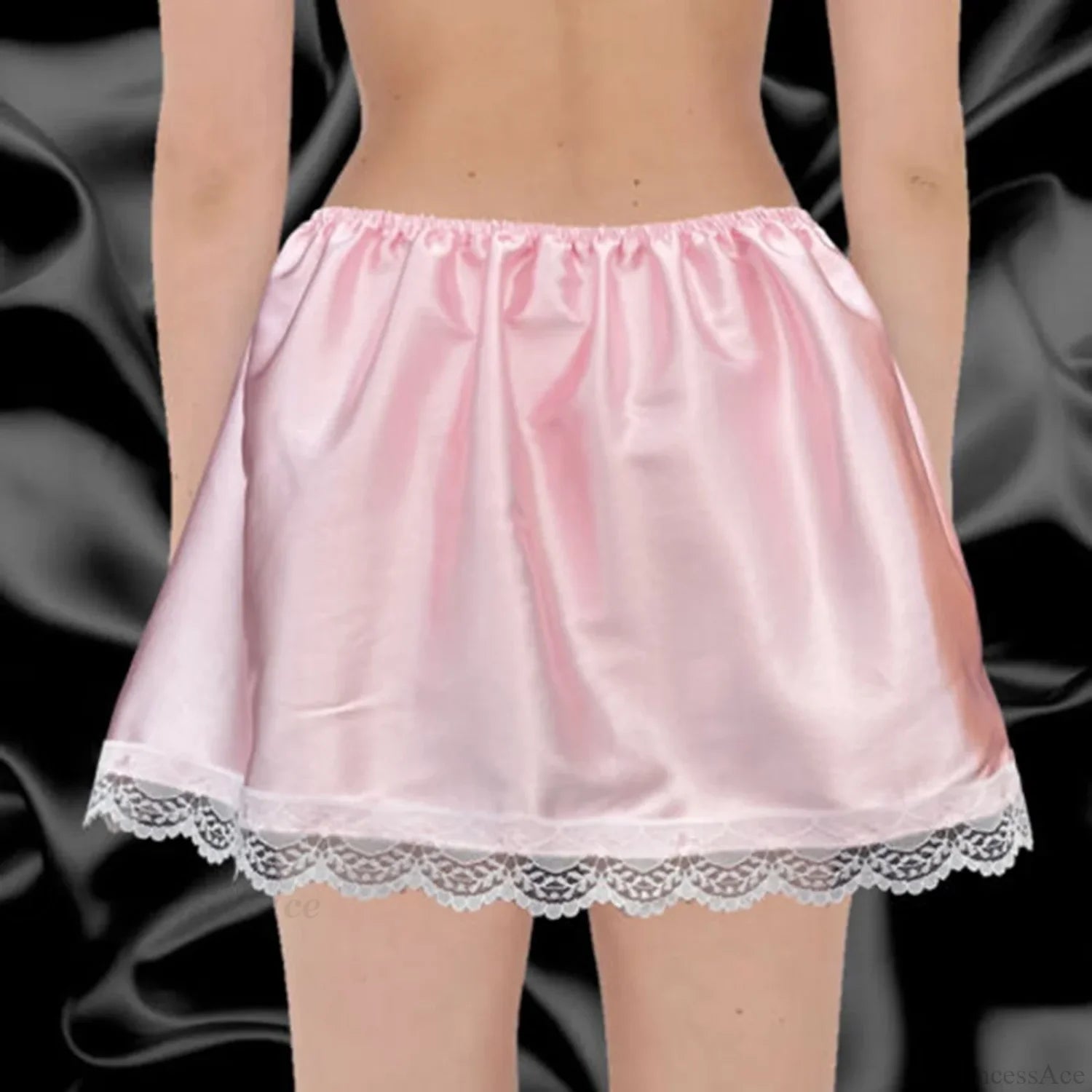Satin Bow Puffy Drape Skirt Pink / S skirts-250223