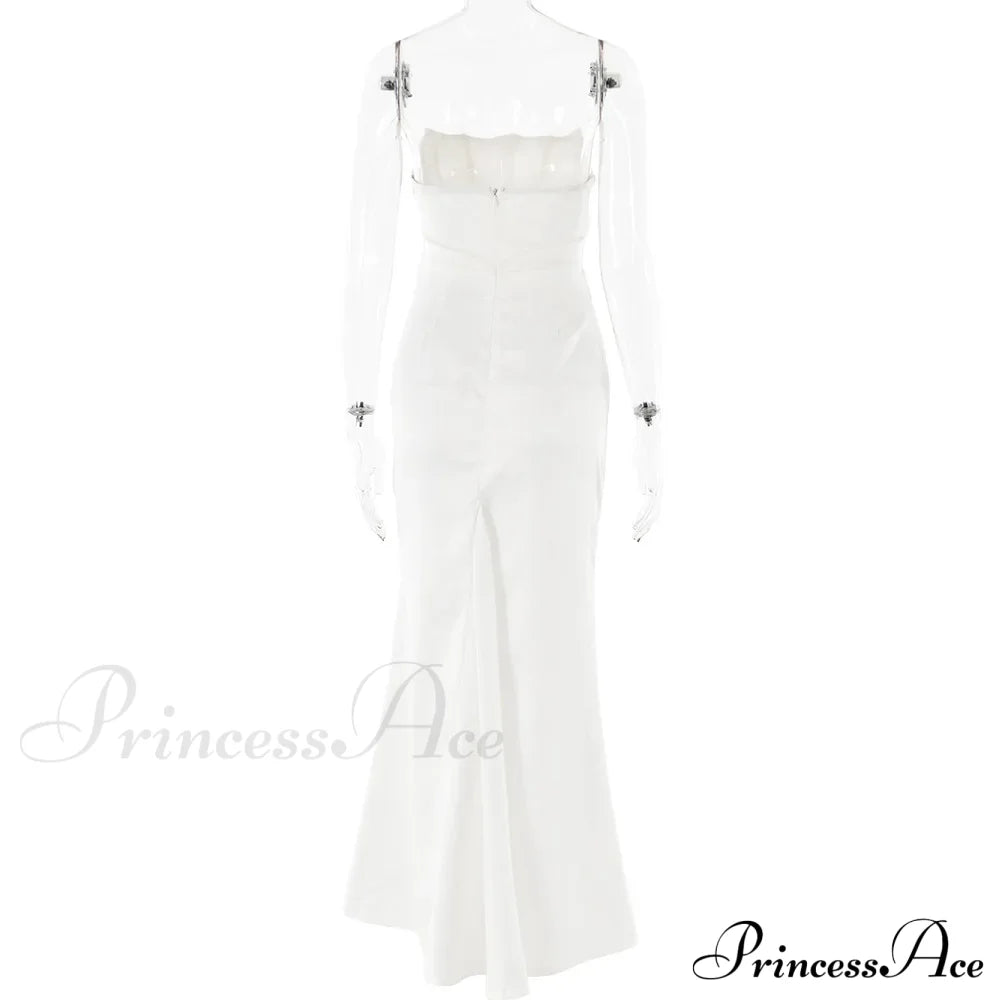 Satin Corset Stylish Maxi Dress Solid Long