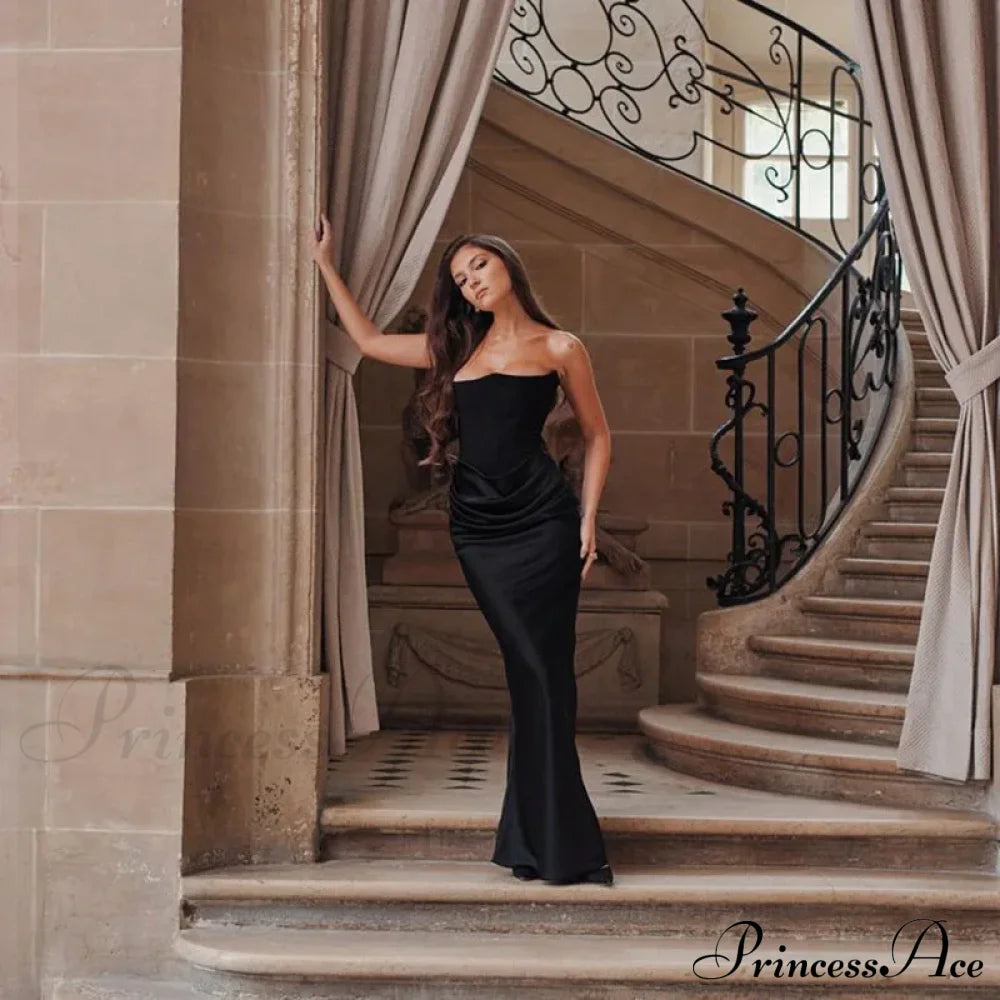 Satin Corset Stylish Maxi Dress Solid Long