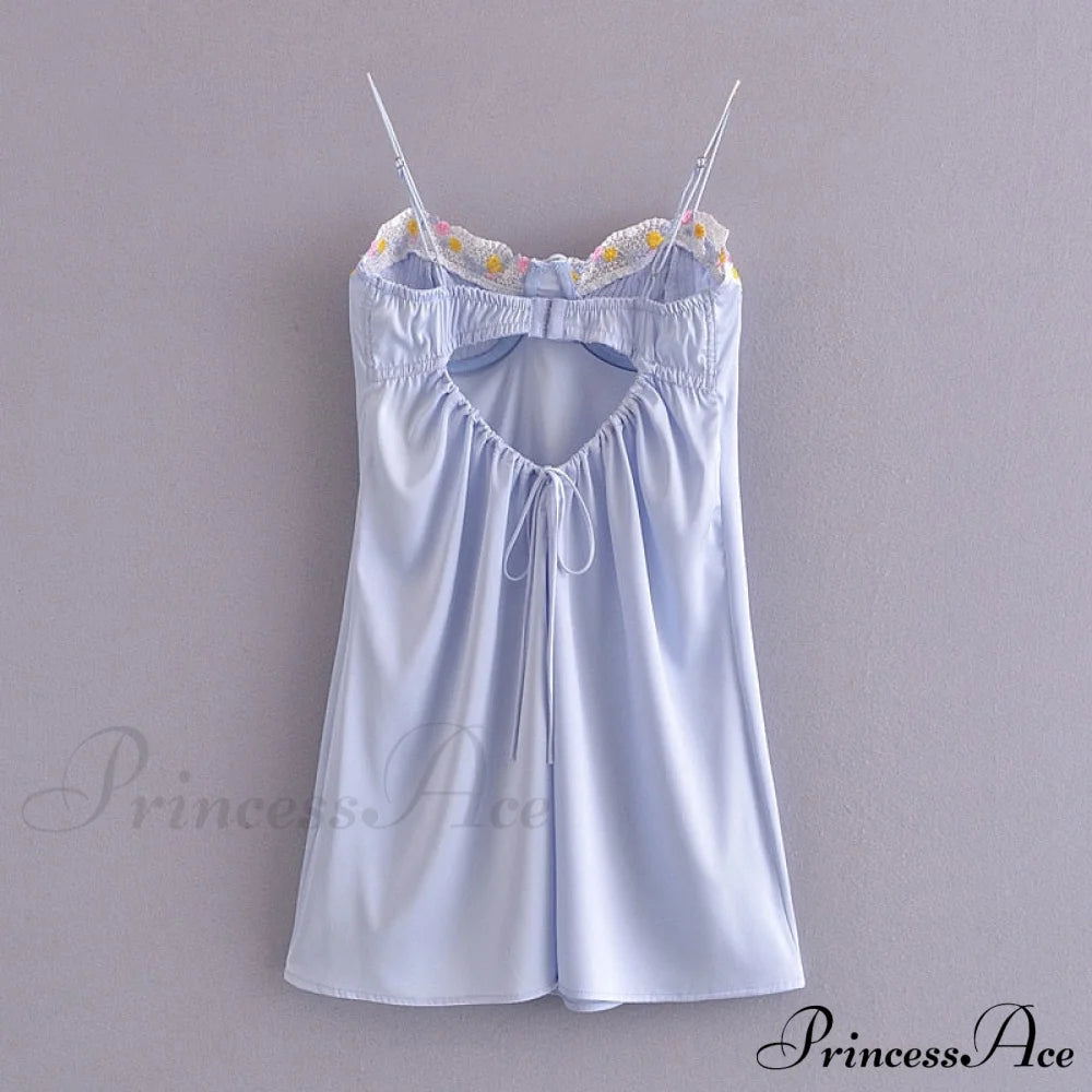 Satin Lace Patchwork Charming Cupped Slip Mini Dress