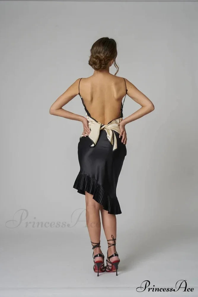Satin Pleated Stylish Trim Midi Skirt Skirts