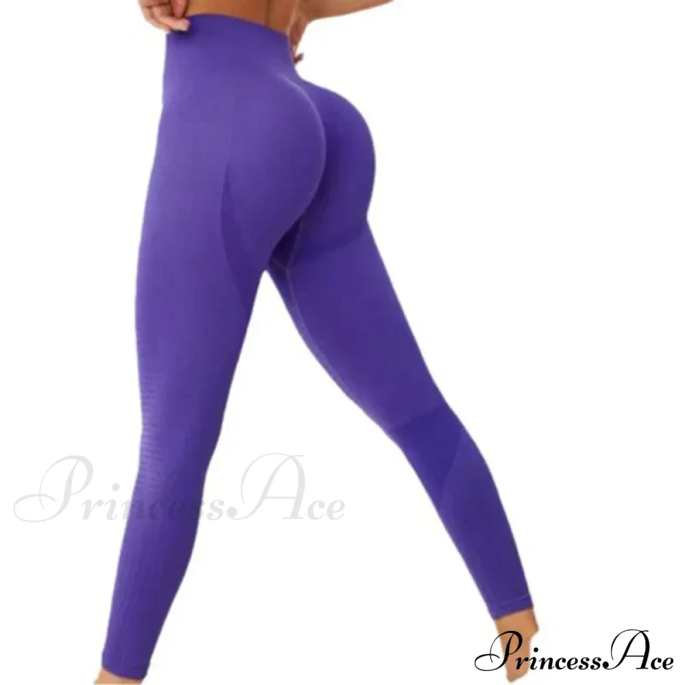Seamless Booty High Waist Slim Fitness Workout Legging Purple / S