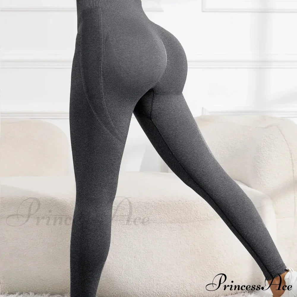 Seamless Knitted Fitness Sports Legging Black / S
