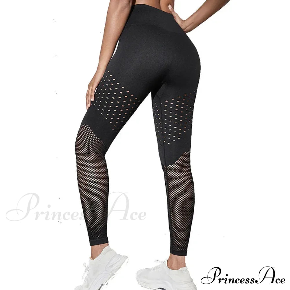 Seamless Out High Waist Push Up Tight Gym Legging Black / S