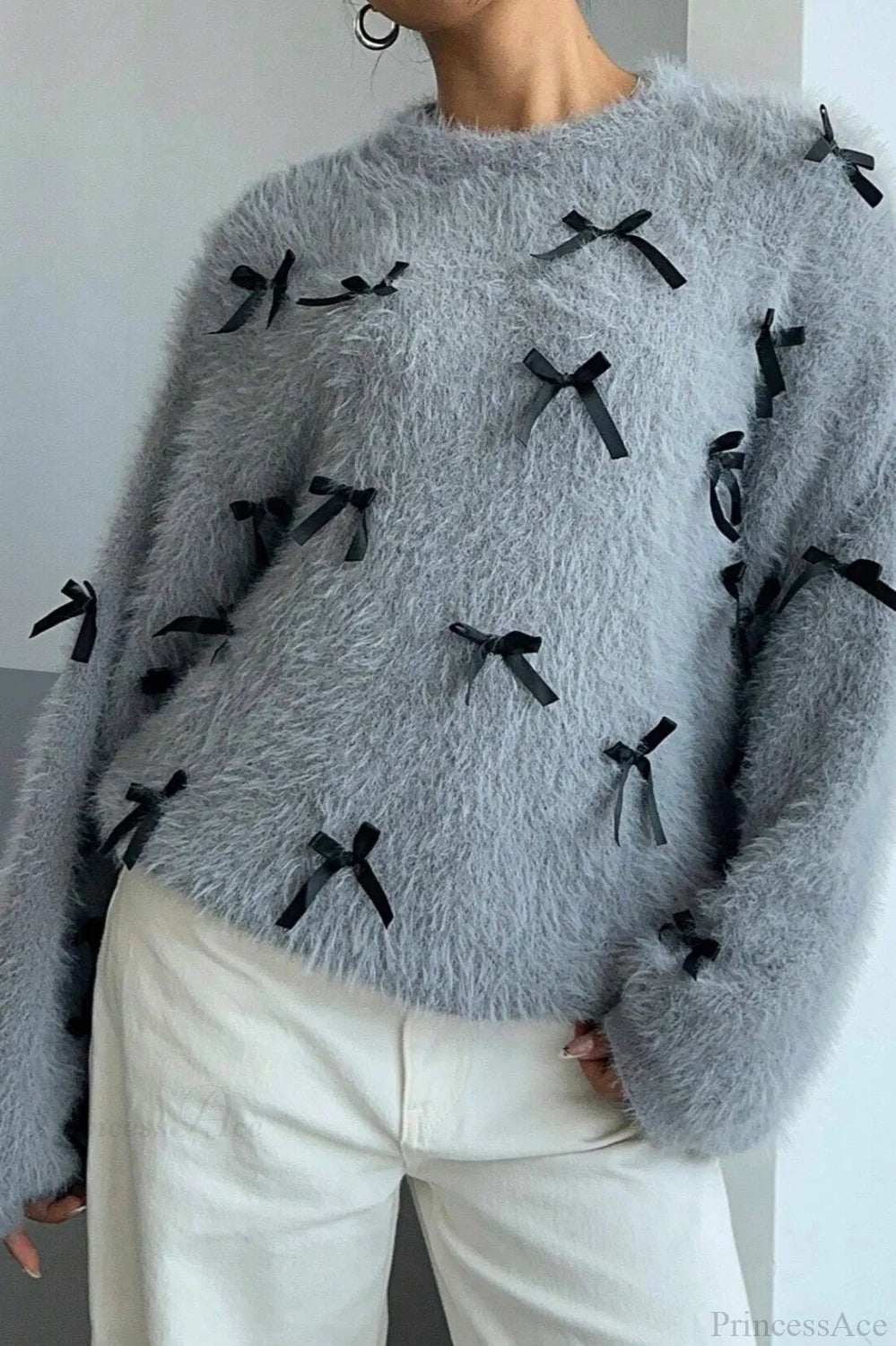 Seamoss Bowknot Warm Knit Sweater