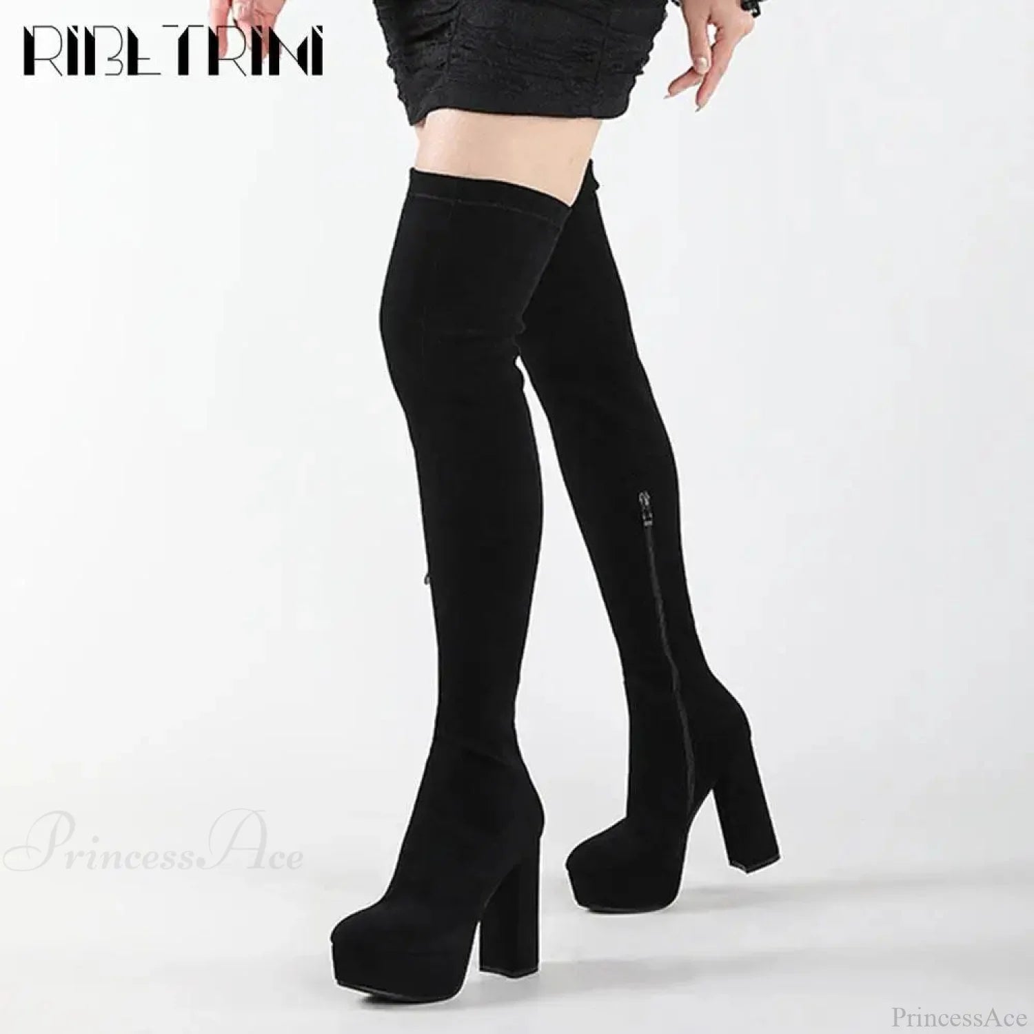 Seductive Platform Motorbike Knee High Gothic Boot