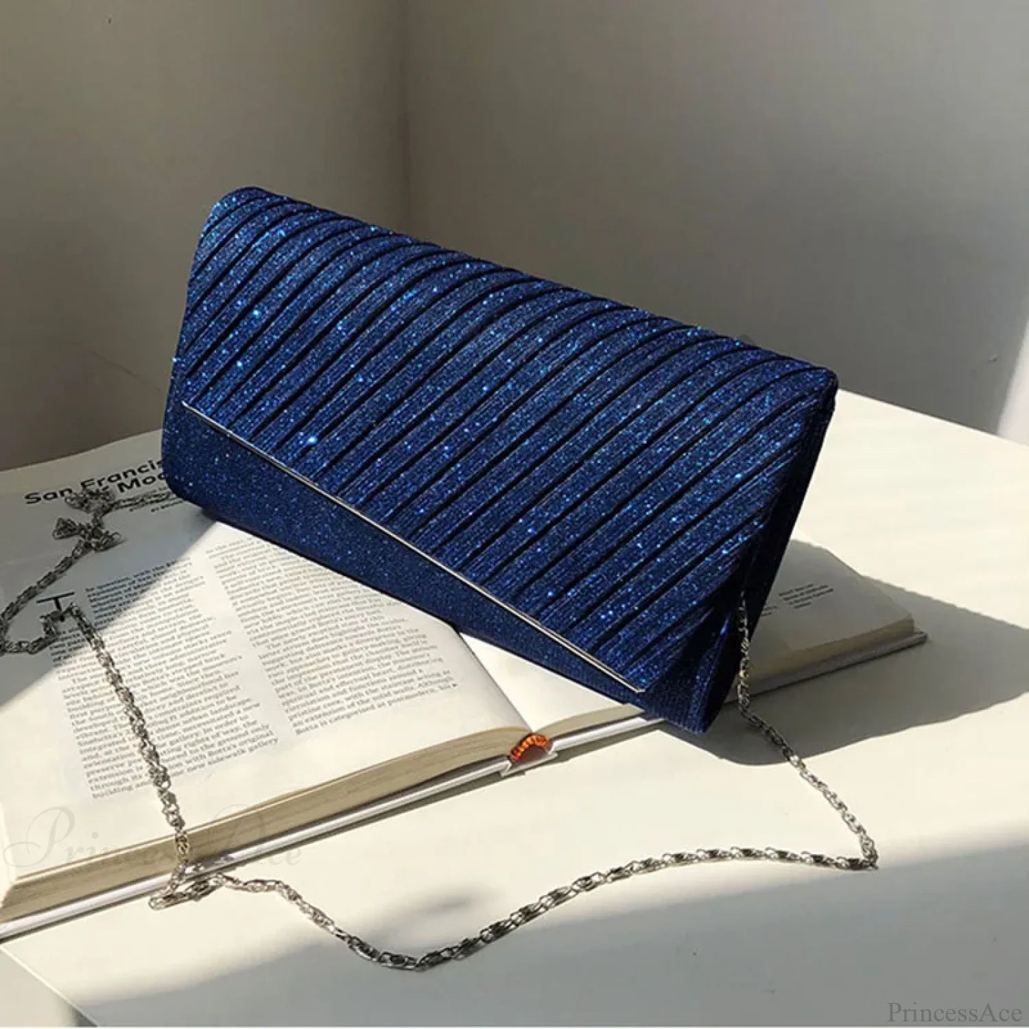 Sequin Clutch Wedding Party Wristlet Blue wristlet-250126