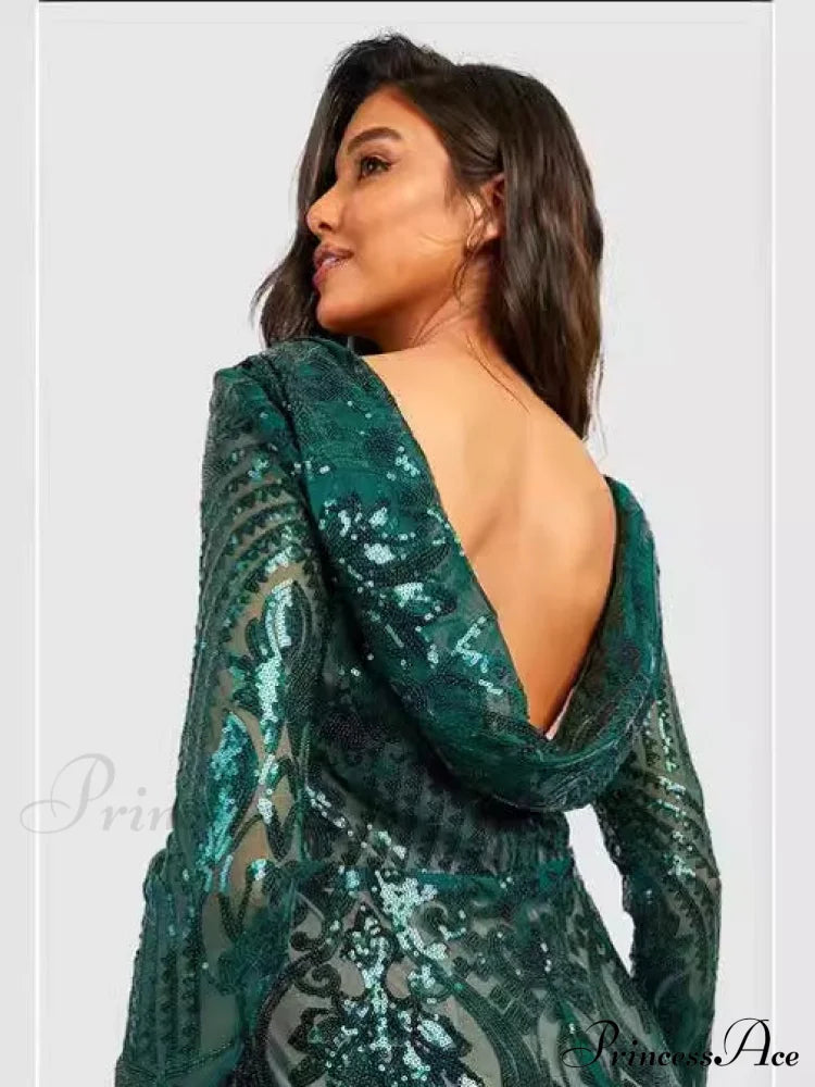 Sequin Hood Stylish Party Dress Dresses