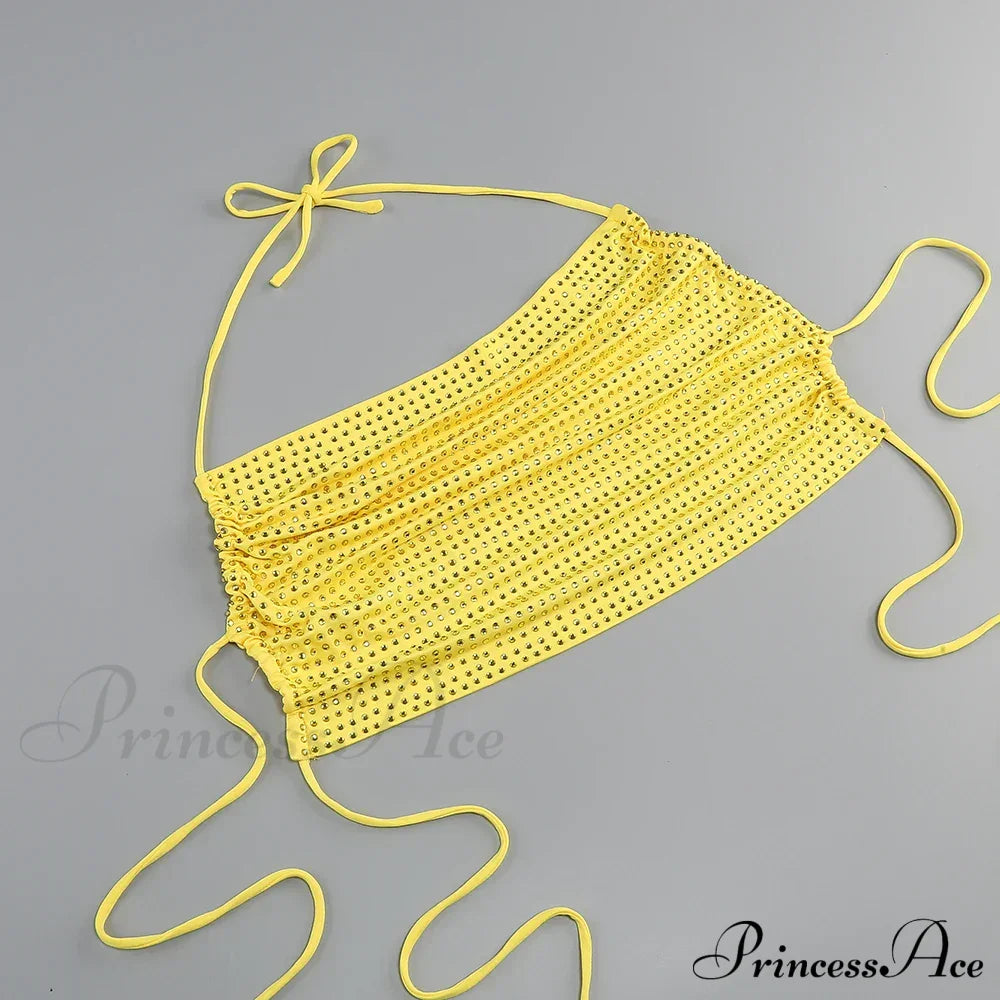 Sequin Open Back Tie Up Crop Modern Top And Wrap Midi Skirt Set High Split Suits