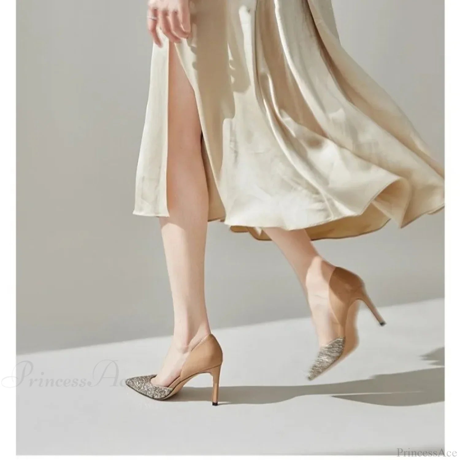 Sequin Sexy Pointedfashion Sandals Luxury Party Dress Stilettos Hot Sale High Heel