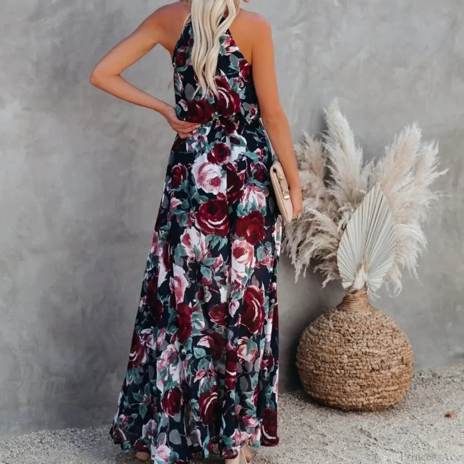 Sexy Halter Floral Party Sundress oldfloraldress-250126
