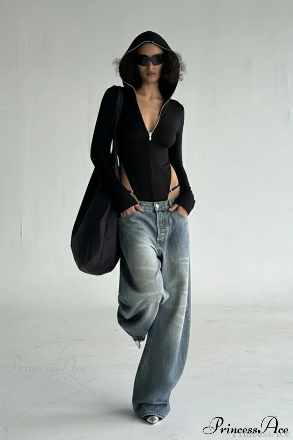 Sexy Long Sleeve Zip-Up Slim Fit Hoodie