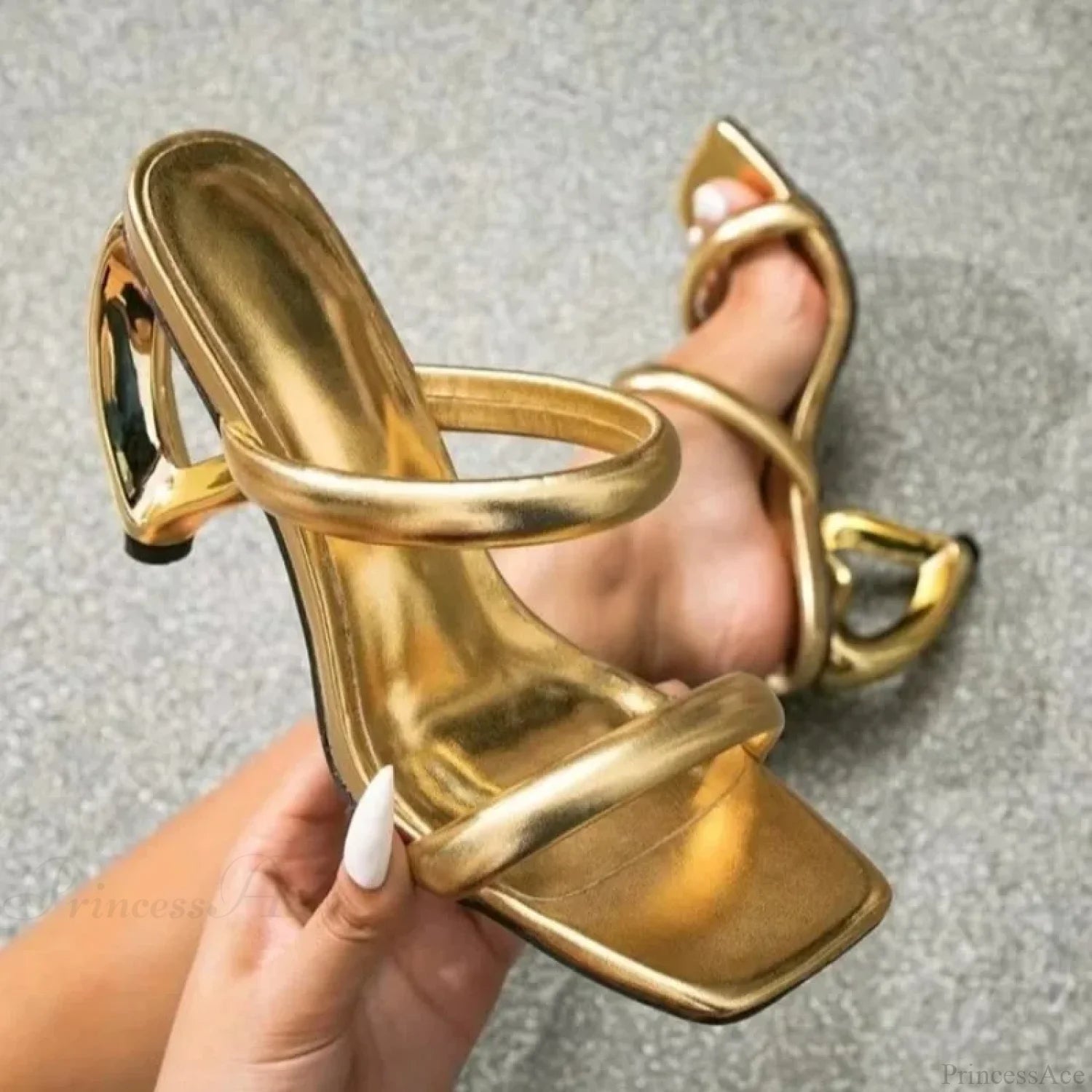 Sexy Open Toe Party Luxury DesignerFashion Shallow Mouth Banquet Elegant Pumps High Heel Gold / 34