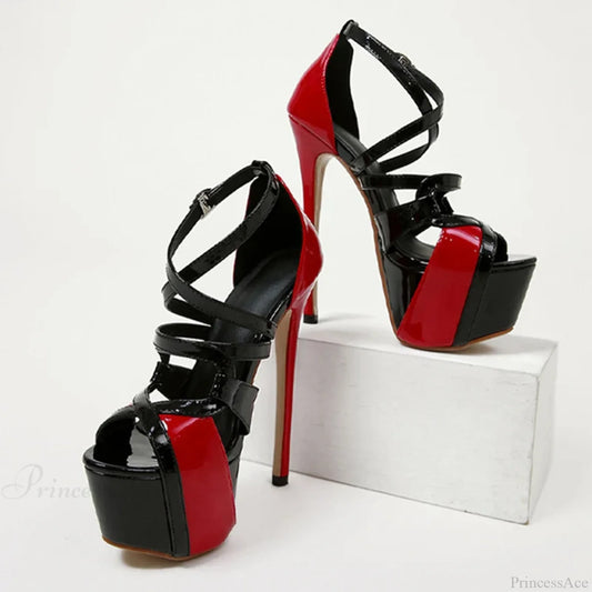 Sexy Peep-Toe 16.5Cm Extreme High-Heels Sandals Party Wedding Banquet Stiletto Platform Pumps High