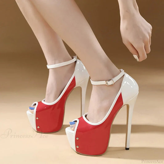 Sexy Peep-Toe Party Club Strip Pole-Dance Ultra-High Heels Platform Stiletto Wedding Banquet High
