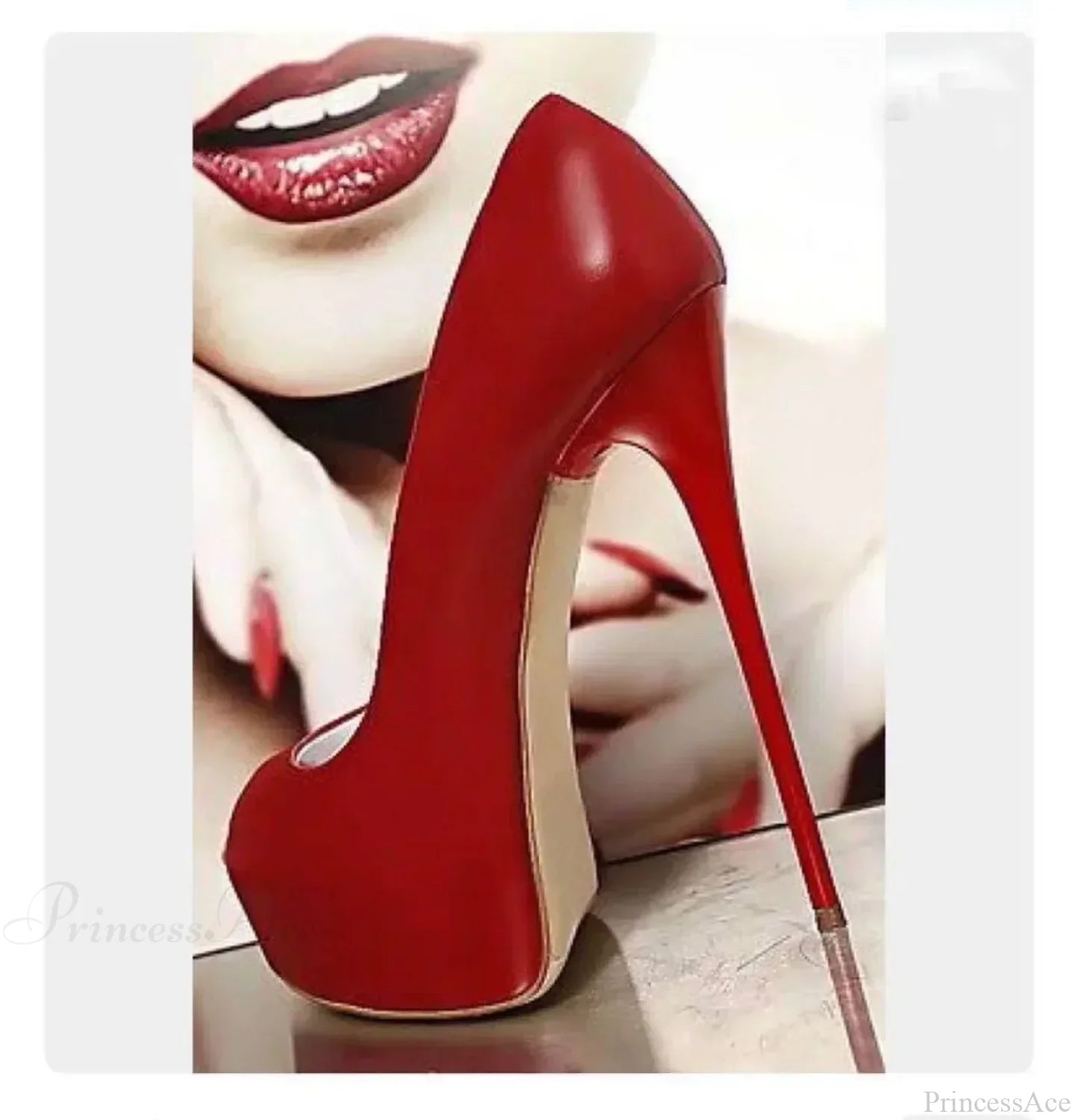 Sexy Red Fish Mouth Platform Shallow Women Pumps Ultra Super Stiletto Heels Party Walk High Heel
