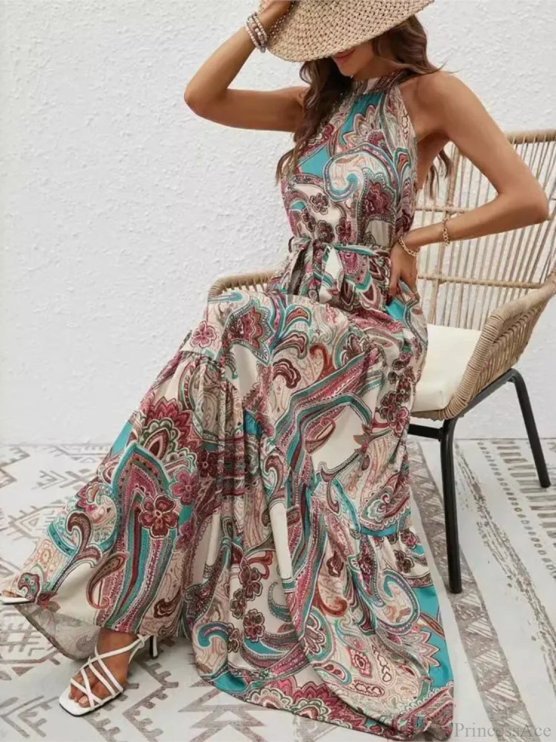 Sexy Vintage Hanging Neck Boho Dress bohodress-250126