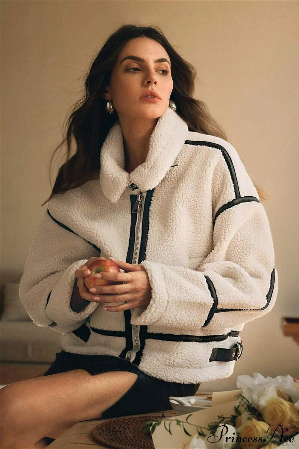 Shearling Biker Thick Fleece Coat