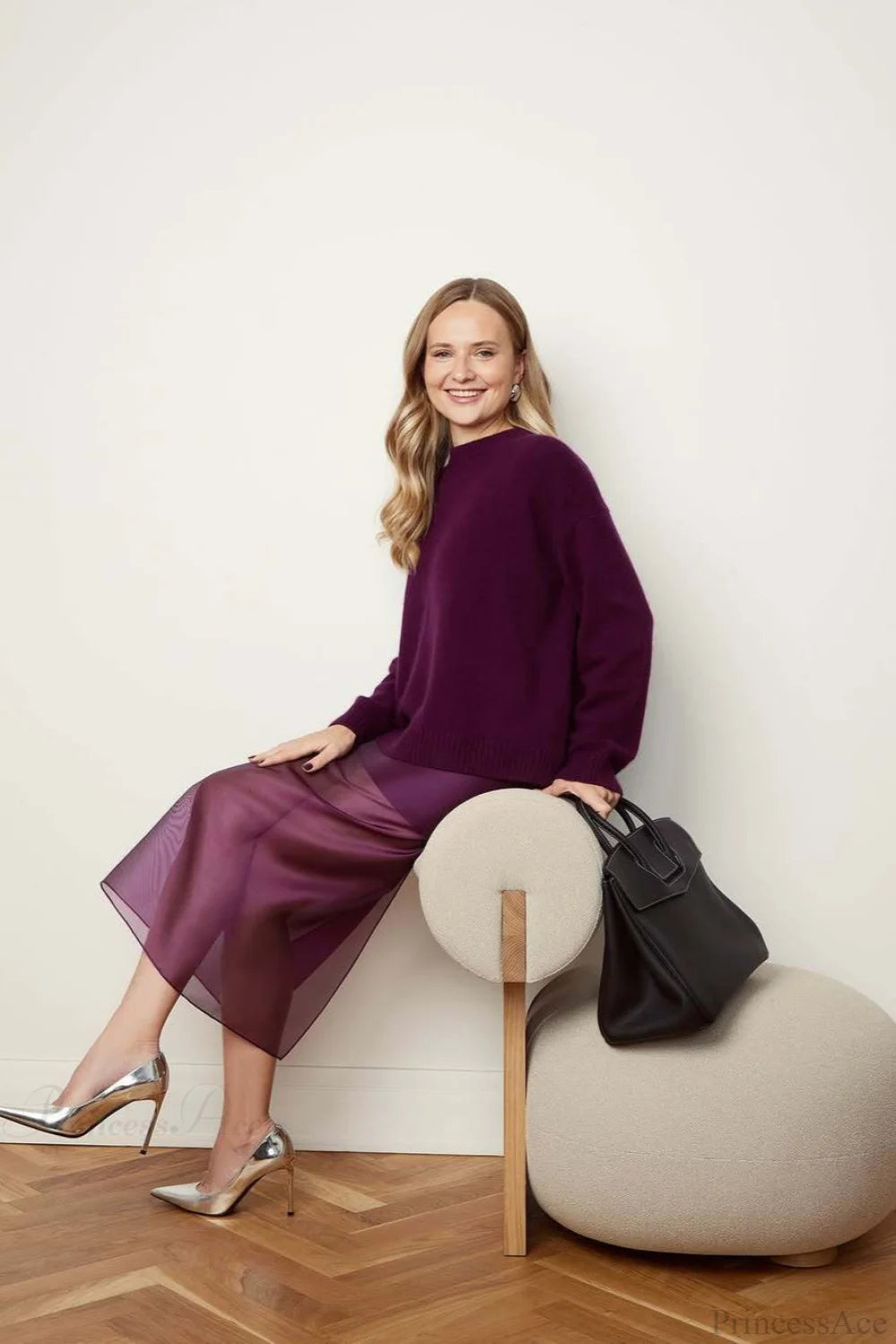 Sheer High Waist Midi Skirt