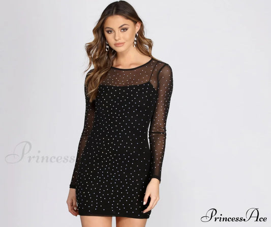 Sheer You Go Charming Heat Stone Cover Up Black / S Knit Tops