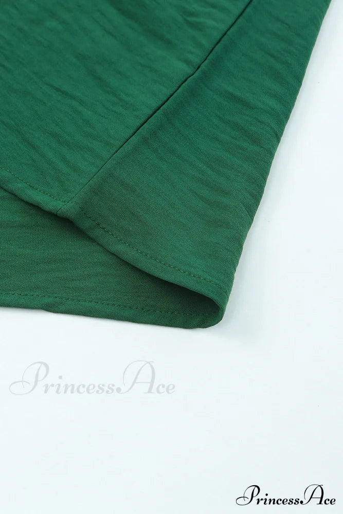 Shift Top Wrist Smocked - Green Tops