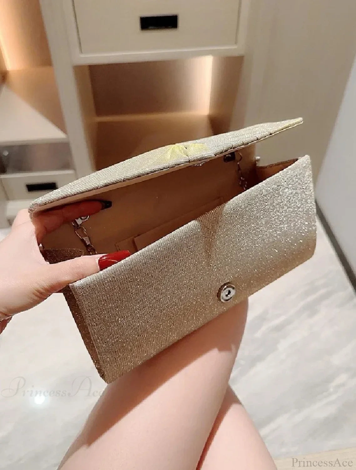 Shining Dinner Handbag Wedding Evening Silver Crossbody Bag clutchbag-250126