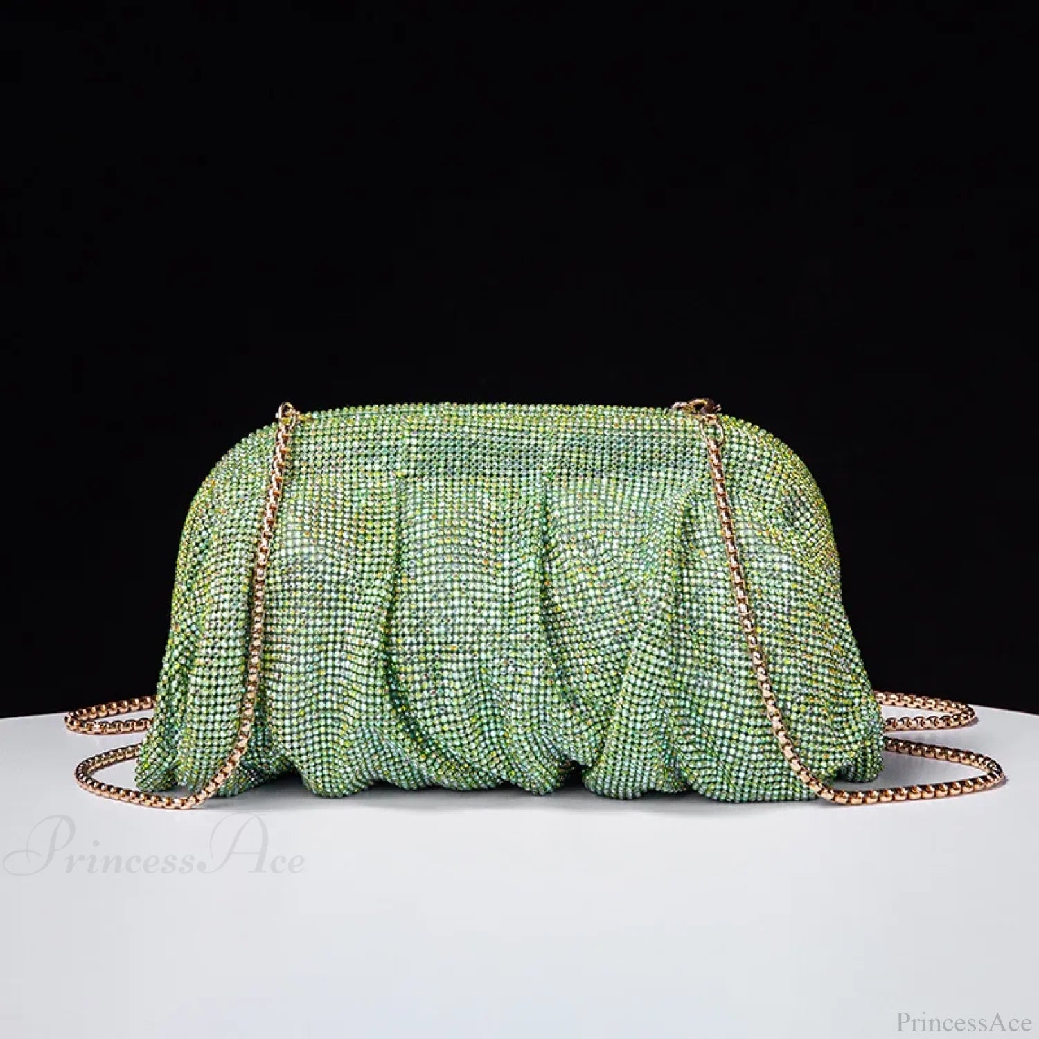 Shiny Rhinestone Wedding Clutch Wristlet light green wristlet-250126