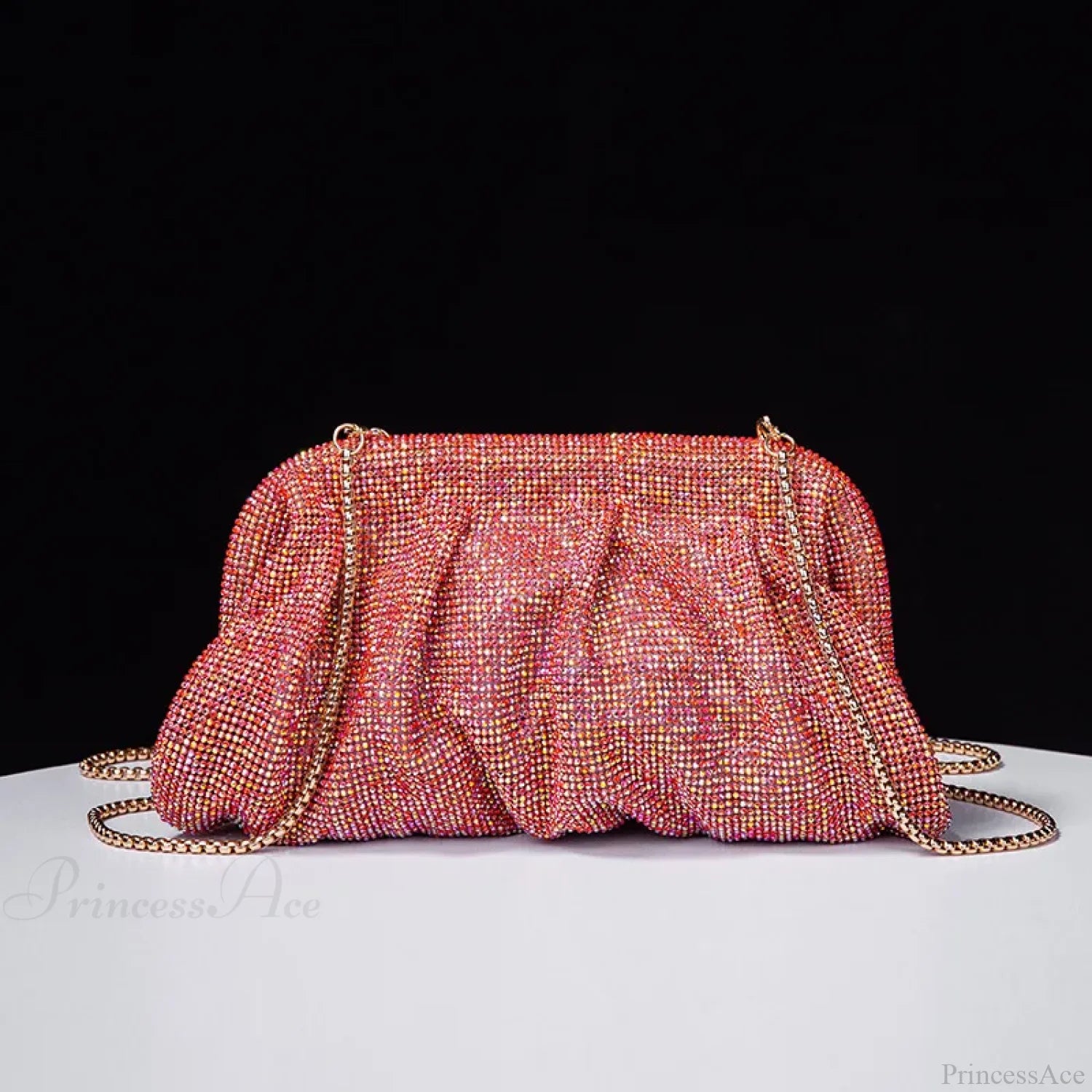 Shiny Rhinestone Wedding Clutch Wristlet Red wristlet-250126