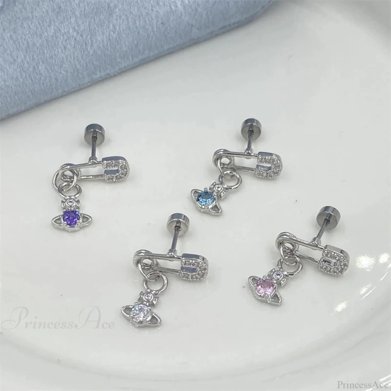 Shiny Saturn 316L Stainless Steel Stud Earring